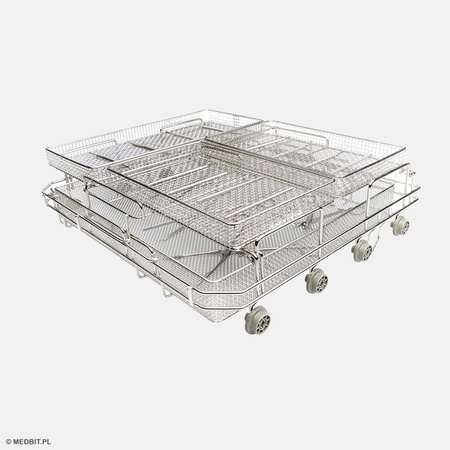 Stelaż bazowy jezdny do myjni-termodezynfektora HYDRIM C61 SCICAN | Wózek na kosze i stelaże | 495x432x140 mm