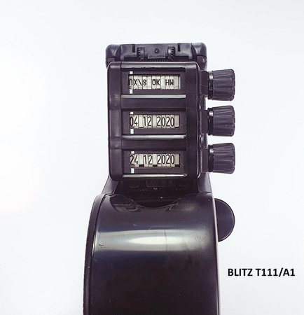 Metkownica alfanumeryczna 3-rzędowa BLITZ T111/A1 do etykiet 28x29 mm – profesjonalna do sterylizacji, cyfry i litery