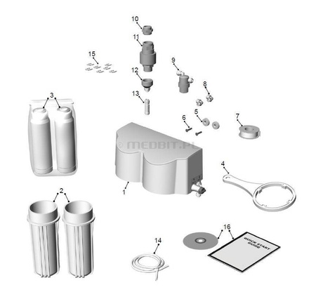 Demineralizator wody PURE 100 do autoklawów BRAVO G4, CEFLA, 120 l wydajności, filtr żywiczny, M7C200010