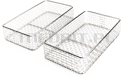 Zestaw 2 koszy narzędziowych HYDRIM M2/C61 do myjni dezynfektorów SCICAN, drobna siatka nierdzewna, 184x104x42 mm