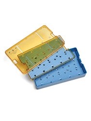 Dwupoziomowy pojemnik do sterylizacji narzędzi 25x15x4 cm Ultem® z matą silikonową FST