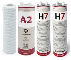 Zestaw filtrów do demineralizatora Hydrolab HLP 5/HLP 5p – prefiltr, filtr A2, filtry jonowymienne H7